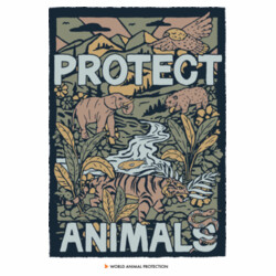 Women's Organic Tee: Protect Animals Design