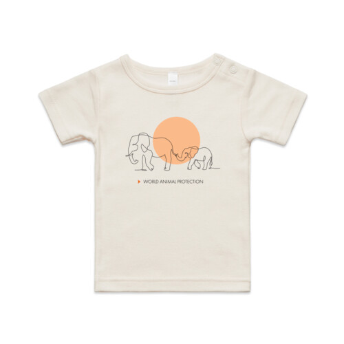 Organic infant wee tee: Elephants belong in the wild Thumbnail
