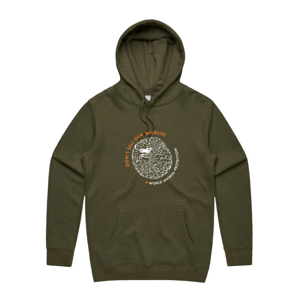 Men's hoodie: Pangolin: Don't Sell our Wildlife Thumbnail