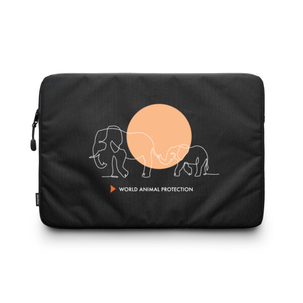 Recycled laptop sleeve: Elephants Thumbnail