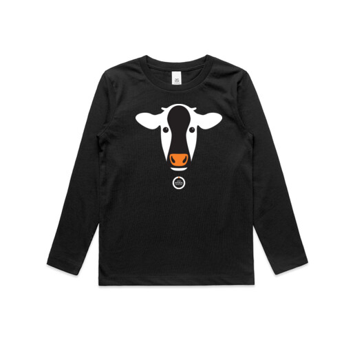 Kids Long Sleeve Tee: Cow Thumbnail