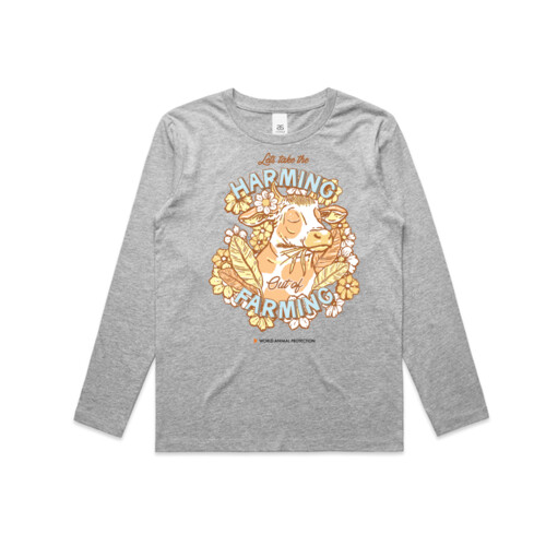 Kids Long Sleeve Tee: Let’s take the Harming out of Farming Thumbnail