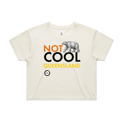 Women's Crop Tee: Not Cool Queensland - Polar Bear Thumbnail