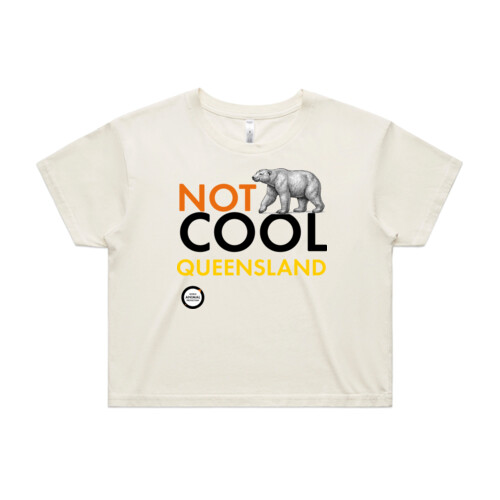 Women's Crop Tee: Not Cool Queensland - Polar Bear Thumbnail