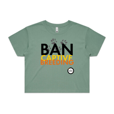 Women's Crop Tee: Ban Captive Breeding - Paws Thumbnail