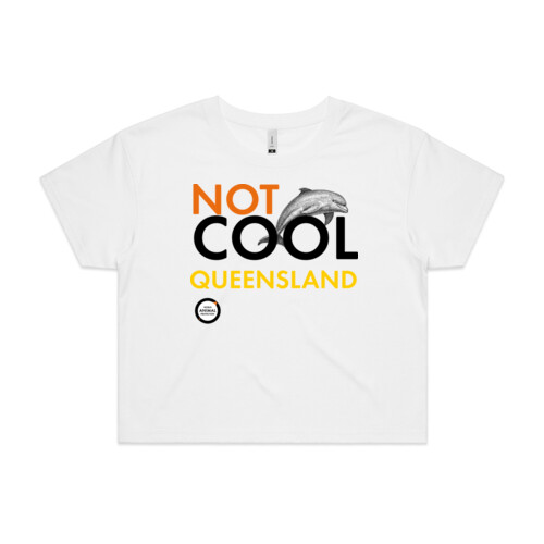 Women's Crop Tee: Not Cool Queensland - Dolphin Thumbnail