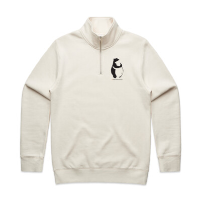 Men's Stencil Half Zip Hood: Bear Hug Thumbnail