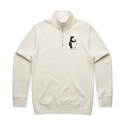 Men's Stencil Half Zip Hood: Bear Hug Thumbnail