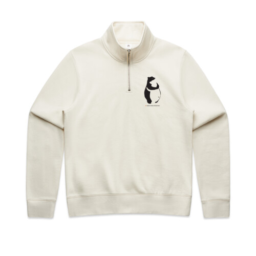 Women's Stencil Half Zip Hood: Bear Hug Thumbnail