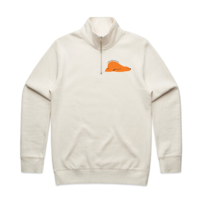 Men's Stencil Half Zip Hood: Sleeping bear Thumbnail