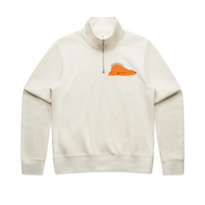 Women Stencil Half Zip Hood: Sleeping bear Thumbnail