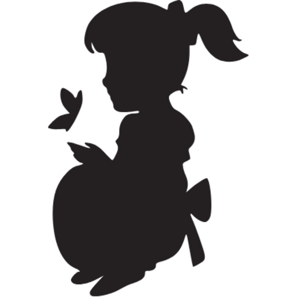 girl sit with butterfly Thumbnail