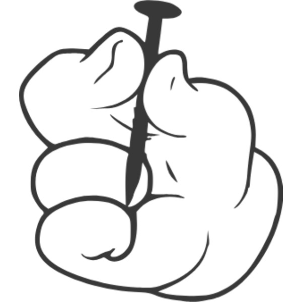 cartoon hand holding nail Thumbnail