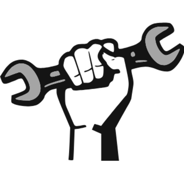 hand holding wrench Thumbnail