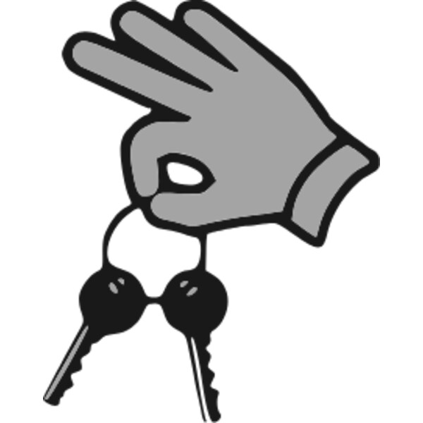 hand giving key silhouette Thumbnail