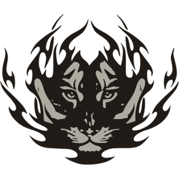 tiger face in fire Thumbnail