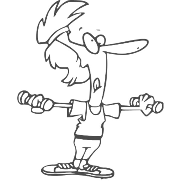 cartoon man weight lift Thumbnail