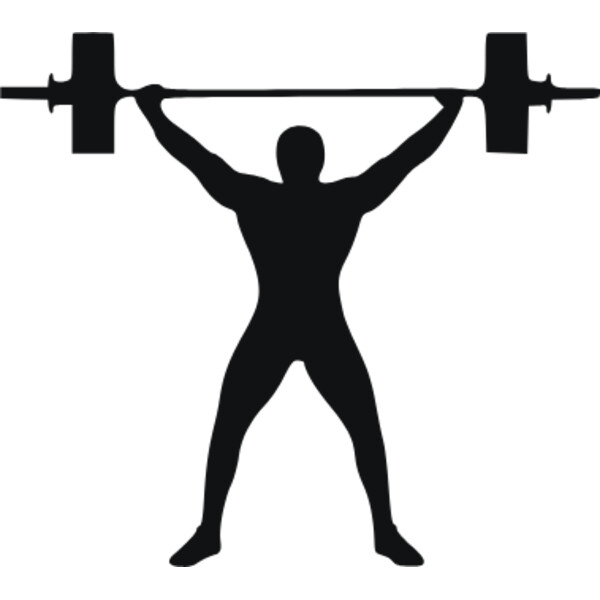 weight lifter lifting high silhouette Thumbnail